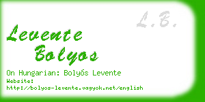 levente bolyos business card